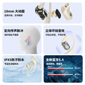 หูฟังบลูทูธแบบเปิดหู Bsinfen รุ่นกีฬา Bluetooth 5.4 IPX5 กันน้ำ ควบคุมด้วยระบบสัมผัส สำหรับ Apple และ Android - Product Image 2
