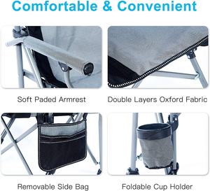 WOQI ارتفاع الظهر مبطن معدن الحديد الحديثة طوي كرسي الحديقة الصيد في الهواء الطلق السفر الشاطئ الاطفال كرسي - Product Image 6