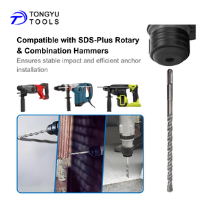 SDS Plus Masonry <strong>Drill</strong> <strong>Bit</strong> with Tungsten <strong>Carbide</strong> Tip, Concrete Granite Drilling <strong>Bit</strong> for Rotary Hammer - Product Image 5