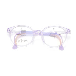 Montures de lunettes rondes pour enfants Danyang 1729 en résine, monture complète antidérapante avec plaquettes de nez en silicone et branches réglables - Product Image 1