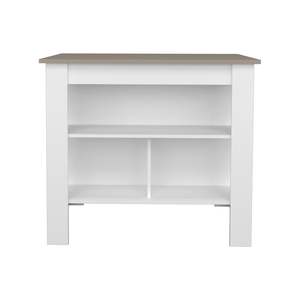 Isla de cocina y carrito de Ada marrón/blanco para la configuración de su cocina - Product Image 2