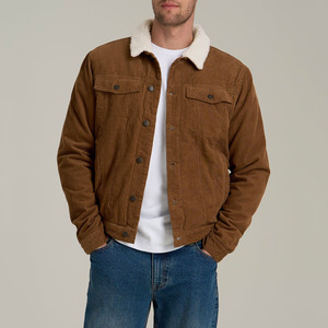 Chất Lượng Cao Mùa Thu Mùa Đông Của Nam Giới Cổ Điển Sherpas Lambswool Vải Nhung Kẻ Áo Khoác Lỏng Lẻo Phù Hợp Với Nút up Vải To Kẻ Áo Khoác Cho Nam Giới - Product Image 1