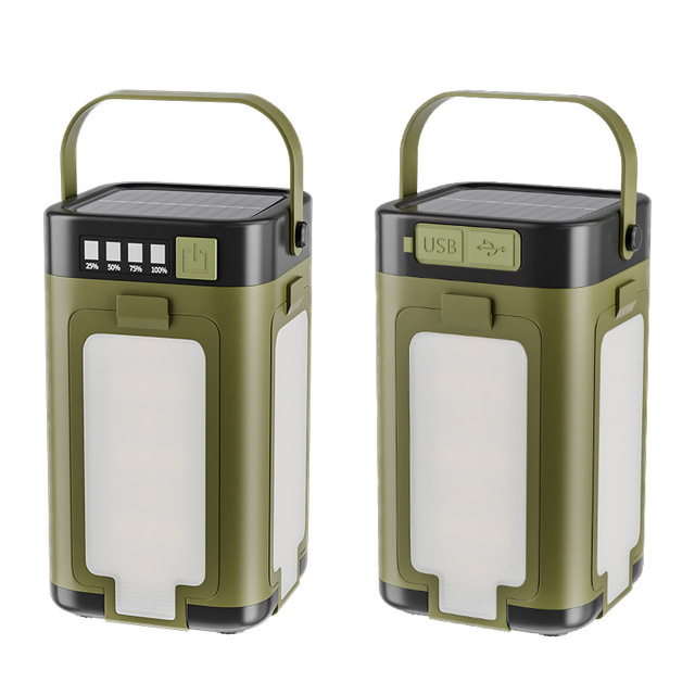 Portable Solar Camping Light with Power Bank Function and Hook for Outdoor Hiking and Emergency Camping Light