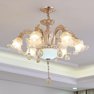 European Style Chandelier Multi Head E14 LED <b>Ceiling</b> <b>Light</b> For Living Room Bedroom Home Decor Round Shape Switch Control - Product Image 1