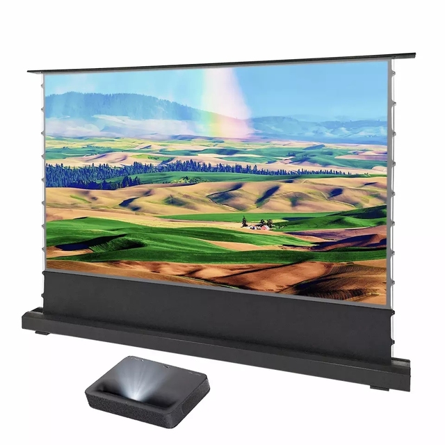 HEYU Wholesale Motorized Floor Rising ALR Projection Screen 100 Inch Ultra Short Throw 4K HD UST Laser Projector