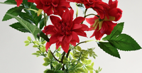 Tanaman Dahlia Buatan dalam Pot, Bunga Dahlia Palsu Bonsai, Dahlia Tiruan dalam Pot Silinder Putih untuk Meja Rumah Dalam Ruangan