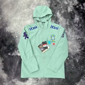 Brazil Team Neymar-Style Windproof and Waterproof Cotton-Lined Lightweight <strong>Linen</strong> Solid Sports Winter Hooded <strong>Jacket</strong> for <strong>Men</strong> Women - Product Image 6
