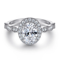 Bagues de fiançailles et de mariage en argent sterling S925 personnalisées en gros pour femmes
