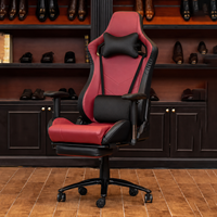 Fauteuil de bureau ergonomique pivotant avec accoudoirs rembourrés, support lombaire à 180 degrés, dossier réglable et fonction de levage pour le gaming