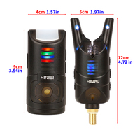 Ensemble d'alarmes de pêche à la carpe sans fil Hirisi, lampe de camping, volume réglable, sensibilité du son, indicateur de morsure de poisson LED pour la pêche de nuit S1A