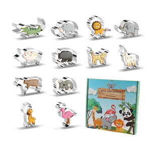 Juego de Moldes Cortadores de <span class=keywords><strong>Galletas</strong></span> de Acero Inoxidable con Diseños de Dinosaurios de Dibujos Animados para Bodas, San Valentín, Acción de Gracias, DIY para Niños - Product Image 2