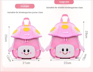 Nouveau Sac à Dos Souple Imperméable Mini Champignon Mignon pour Filles, en Polyester Tendance avec Sangle à Coussin d'Air pour l'École et le Quotidien - Product Image 6