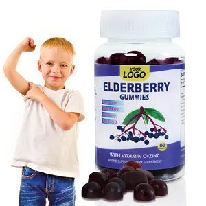 Özel etiket Elderberry Gummies Vitamin gücü bağışıklık detoks enerji çocuklar için kemik sağlığı korumak