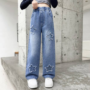 Vendita calda per ragazze <span class=keywords><strong>Jeans</strong></span> larghi da Star decorati per bambini <span class=keywords><strong>Jeans</strong></span> primavera autunno Casual per bambine <span class=keywords><strong>Jeans</strong></span> - Product Image 5