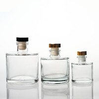 Vente en gros Bouteille en verre vide pour diffuseur rond 50ml 100ml 120ml 200ml avec couvercle à vis