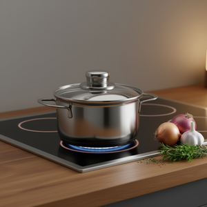 Olla para carne Saturn de acero inoxidable de 20 cm con tapa para cocinar - Product Image 3