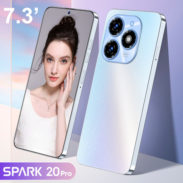 Unlocked Original Tecno Spark 20 Pro 7.3inch 16GB+1TB New 5G High Quality New Arrival Mobile Phones with Dual Sim Cards Hot 40