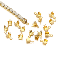Chaîne Griffe Zircon en Acier Inoxydable Fermoir Chaîne Diamant Clip Bijoux DIY Bracelet Accessoires de Connexion Plaqué Or 18K PVD