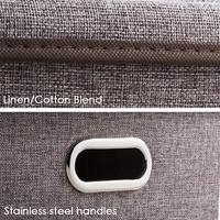 Grand Pliable Bacs De Rangement avec Couvercles, Lin Tissu Pliable Boîtes De Rangement Organisateur Conteneurs Cube avec Couvercle
