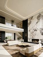 Service de conception d'intérieur de villa de luxe moderne, visualisation en 3D pour projets résidentiels, hôteliers, chambres et salons