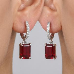 Pendientes de Aro de Plata S925 con Rubí, Estilo Moderno y a la Moda, para Mujer, Ideales para Bodas y Regalos, de Fabricantes Reconocidos - Product Image 4