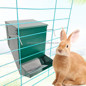 YYC PH266 Neuartiger Metall-Futterautomat für Kaninchen, Nagetiere, Kleintiere, Futterspender für Kaninchen mit Deckel - Product Image 1