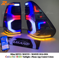Feu Arrière LED GR Coloré pour Hilux Revo 2016-2024 avec Contrôle par Application Téléphone, Accessoires de Feu Arrière RGB pour Hilux Revo
