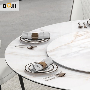 Bữa tối sang trọng hiện đại bàn tròn salon phòng khách dinette vườn bàn ăn nhỏ đặt đồ nội thất dễ thương với kim loại xoay - Product Image 2