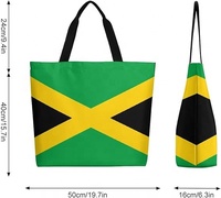 Sac fourre-tout en toile avec drapeau jamaïcain, grand sac à bandoulière décontracté pour femmes, sac à main réutilisable pour la plage, les courses et les sorties en plein air