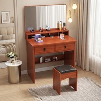 Ensemble coiffeuse MDF avec miroir LED et tiroirs de rangement pour chambre à coucher – Prix de gros