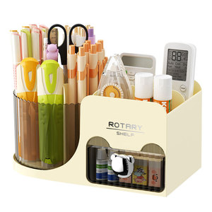 Rotary Desk Organizer With Drawer Pen Holder 360 Degree Rotation Stationery Storage Box For Office And Home Use - Product Image 5