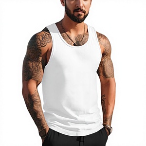 Débardeur côtelé personnalisable pour homme, coupe ajustée, pour entraînement de performance, respirant, vêtements de sport, vente en gros, usine OEM - Product Image 2