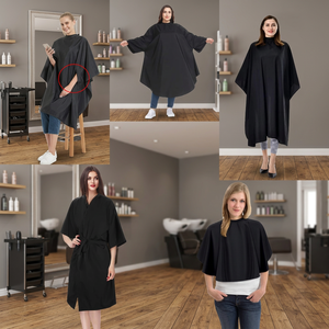 Capa de Peluquería de Poliéster Impermeable y Antiadherente, Cómoda |   Ropa para Cortar el Cabello con Logotipo Personalizado, Origen Estadounidense, Regal Three - Product Image 2