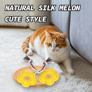 Juguete de dentición para gatos estilo dibujos animados, de lufa, para limpieza de dientes y masticación, con forma de flores de lufa, para aliviar el aburrimiento. - Product Image 4