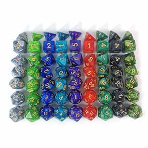 Juego de 7 Dados Poliédricos de D&D/RPG en Colores Mixtos Plata y Negro para Juegos de Mesa - Product Image 2