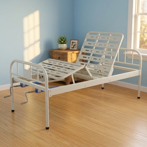 Lit <span class=keywords><strong>médical</strong></span> manuel réglable à 2 manivelles, économique, pour hôpital, clinique, soins à domicile, équipement de soins aux patients - Product Image 1