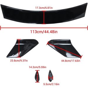 Chiesma สปอยเลอร์หลังสำหรับ2016-2021สำหรับ Honda Civic รุ่น10th สีดำ ABS สีดำพิมพ์ประเภท R สไตล์ท้ายรถ - Product Image 5