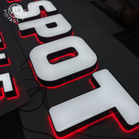 Enseigne lumineuse personnalisée pour l'extérieur, avec éclairage frontal et arrière, étanche, pour la publicité et la décoration des devantures de magasins