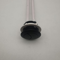 Tombol Toilet Tangki WC 38mm UK, Bulat, ABS, Hitam Doff, Dual Flush, Perlengkapan Perbaikan