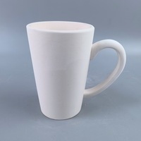 Tasse en céramique haute température pour bricolage peinture plaine poterie vierge Art par enfants boue blanche avec haute visibilité