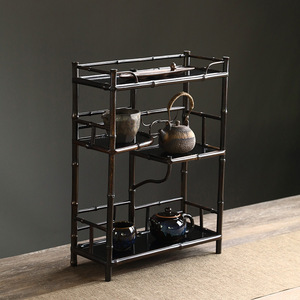Estante de bambú para té, 36x15x49cm, estante rectangular duradero de tipo vertical para almacenamiento de juegos de té, unidad de exhibición inspirada en el estilo Zen - Product Image 2