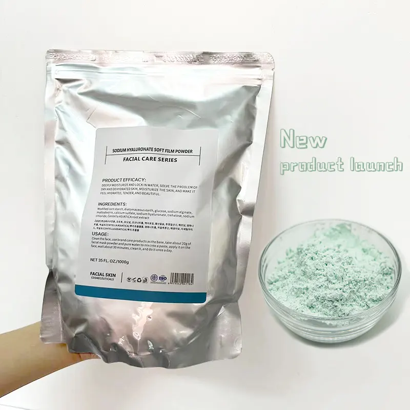 OEM/ODM 1000G Custom Beauty Salon Hot Sale Soft Mask Powder Natural Tea Tree Oil Control Pore Cleansing Soft Mask Powder