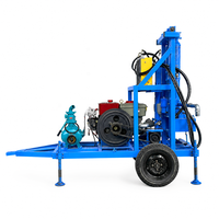 Foreuse mobile pour puits d'eau, directement de l'usine, profondeur 100m, pour l'approvisionnement en eau et l'irrigation rurale, petite machine de forage portable 35HP