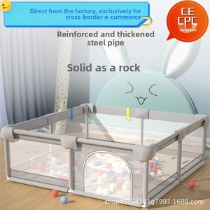 Valla Protectora Plegable para Bebés con Tela de Felpa, Forma Cuadrada, para Niños de 3 a 6 Años - Recinto de Juego para el Suelo del Hogar - Product Image 2