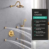 Ensemble de douche mural moderne, système de douche à effet pluie de 9 pouces, encastré, certifié CE SASO UPC