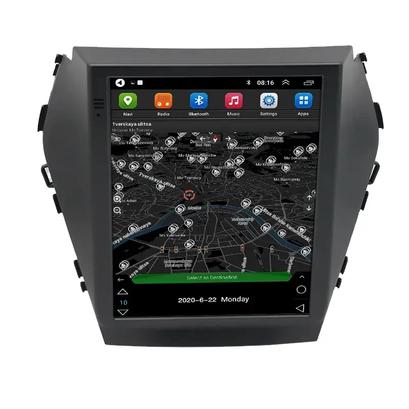 9.7 in vertical touch screen android Car radio gps For Hyundai IX45 Santafe Santa Fe 2013-02017 stereo Video DVD player CarPlay