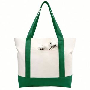 High Quality Summer New Fashion <b>Large</b> Capacity Cotton Shopping Bag Ladies Canvas Beach Handbag with Custom Logo - Product Image 2