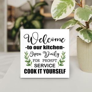 Boîte en bois décorative pour cuisine, style campagnard, avec inscription « Bienvenue dans notre cuisine », vente en gros, dropshipping - Product Image 4