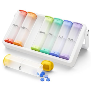 กล่องเก็บยาแบบพกพา สำหรับ 2 เวลาต่อวัน กล่องใส่ยาพลาสติกสำหรับเดินทาง - Product Image 1