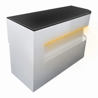 Bureau de réception moderne en bois avec éclairage LED réglable pour salle de sport, salon, bureau, hôpital, école, usage commercial